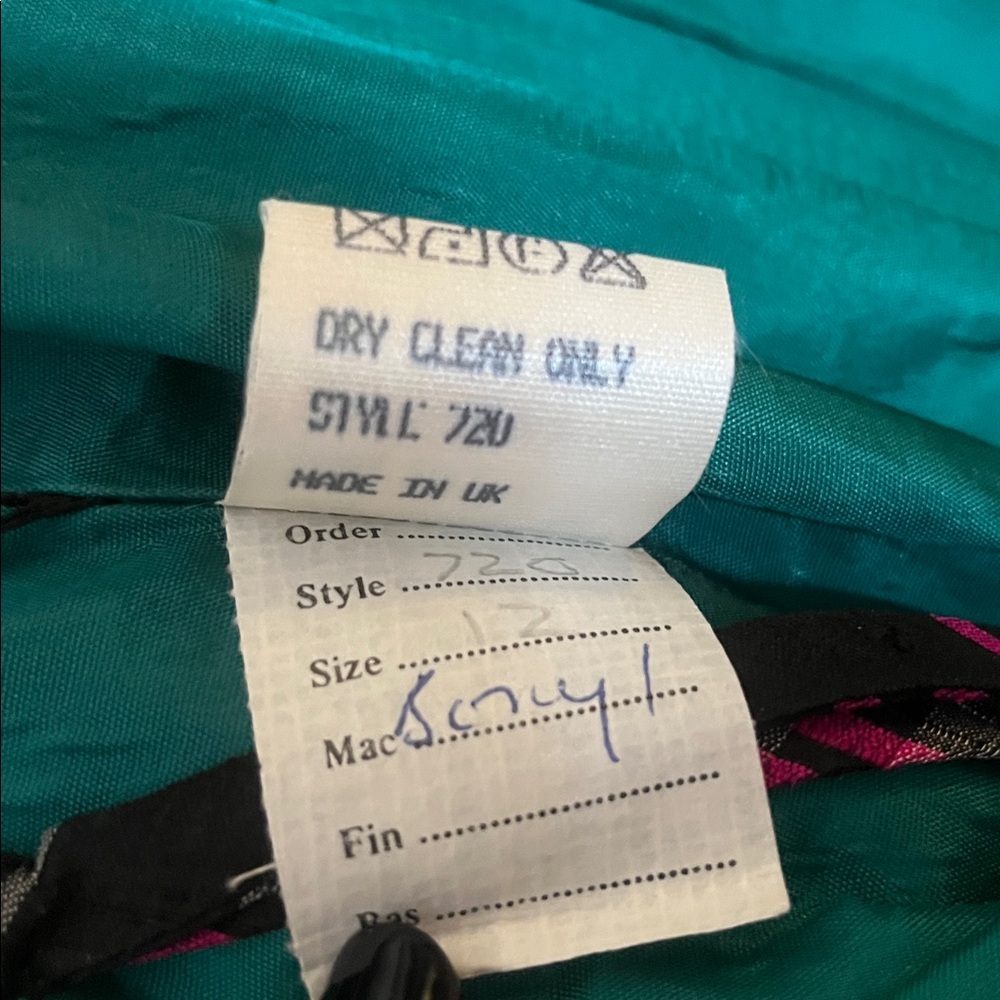 80s Strapless Plaid Pink and Green Dress - Picture 10 of 14